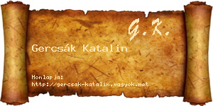 Gercsák Katalin névjegykártya